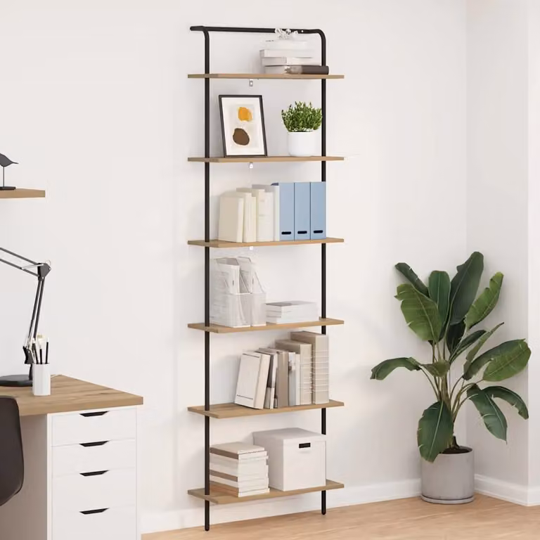 vidaXL Libreria 6 livelli 60 x 24 x 203 cm Legno ingegnerizzato