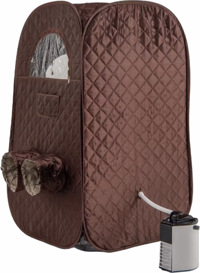 COSTWAY Sauna a vapore portatile, tenda per sauna per 1 o 2 persone con generatore di vapore da 1000 W (3L) massaggiatore per piedi, timer e telecomando caffè