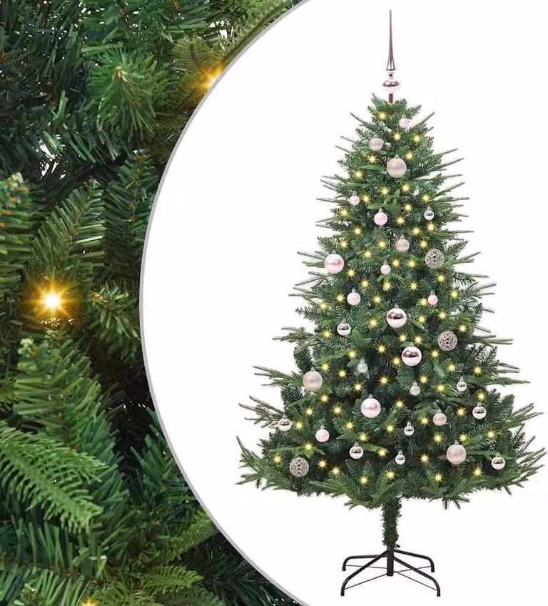Albero di Natale artificiale preilluminato con pallina verde