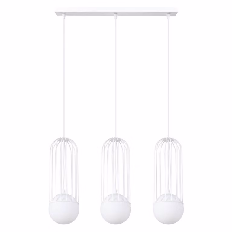 Lampada a sospensione BRINA 3L bianco 3xG9 8W acciaio 115x12x54cm Sollux Lighting