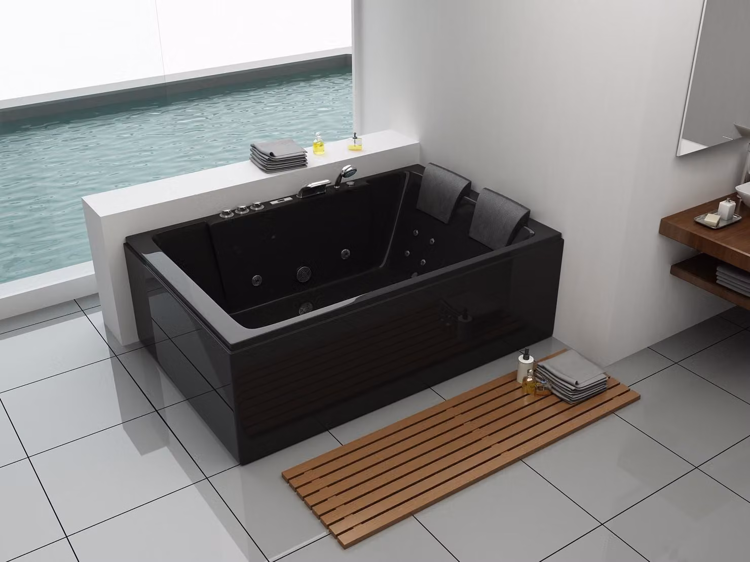 Whirlpool Torino 180x120 cm Nero