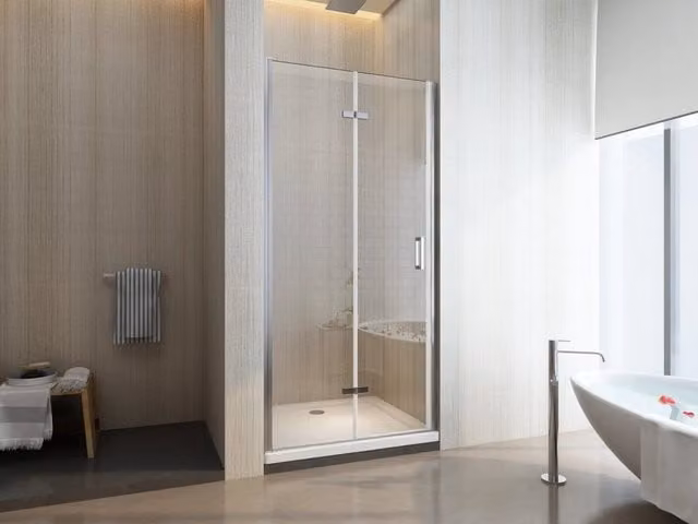 Porta doccia a libro due ante, cristallo 6mm trasparente, h190 Sicena Lura Trasparente 6mm,75 cm