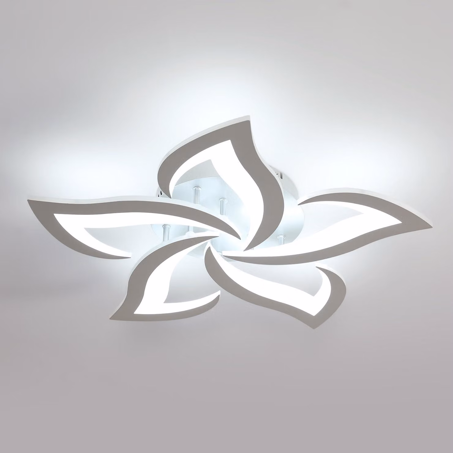 SENIQU Lampada a soffitto LED, illuminazione per soggiorno, lampada da camera da letto da 60W – Argento, 60W-6500K