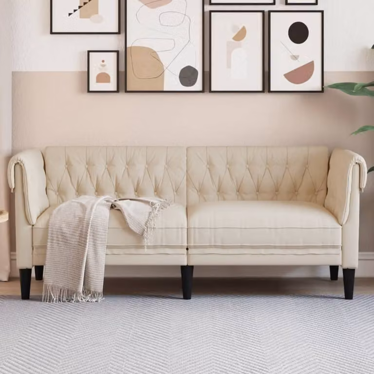 Maison Exclusive - Divano Chesterfield in lino, due posti