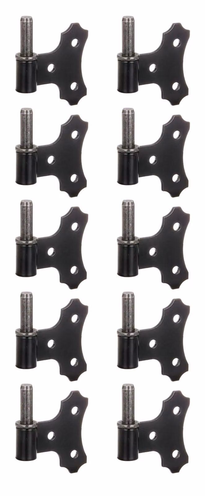 Alberts 863845 Cerniera con placca decorativa, da avvitare, verniciatura a immersione nera, diametro del perno Ø14 mm, placca 94 x 94 mm, set da 10 pezzi