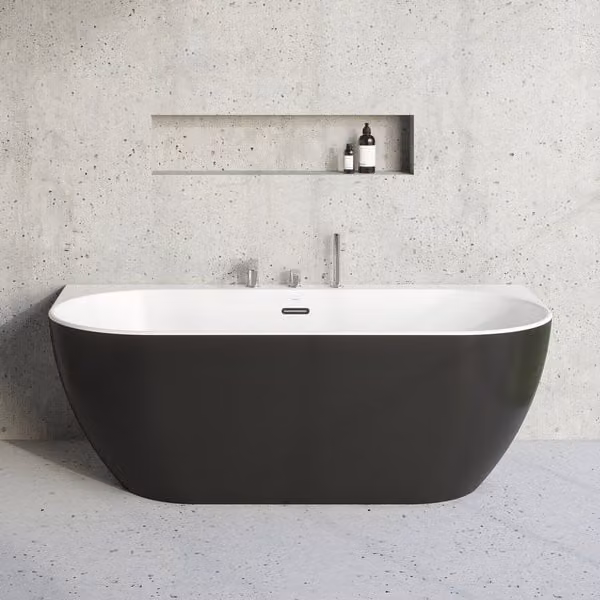 Ravak Freedom - Vasca da bagno autoportante, 1660x800 mm, nero/bianco XC00100027