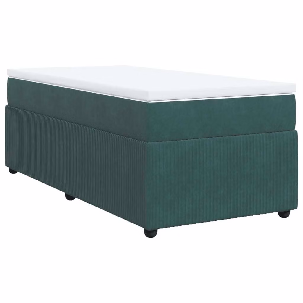 Giroletto a Molle con Materasso Verde Scuro 80x200 cm Velluto