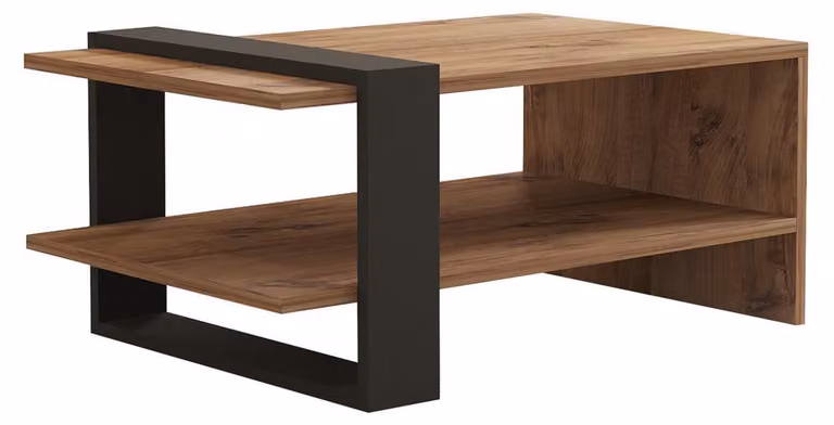 Tavolino in legno "Ova" - 80 x 55 x 35 cm - Marrone