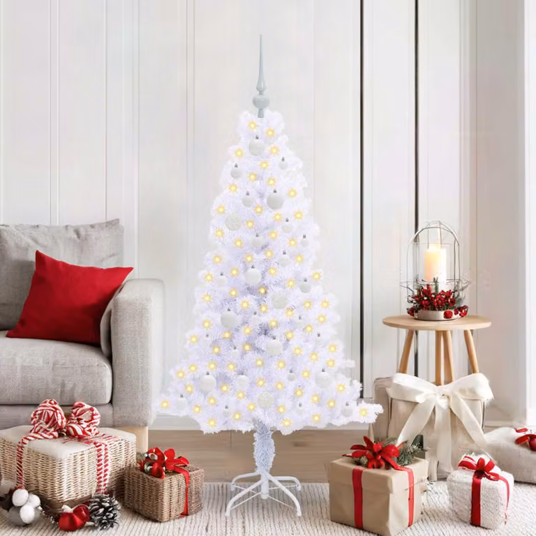 Maison Exclusive - Albero di Natale artificiale bianco, 150 cm, in PVC e acciaio