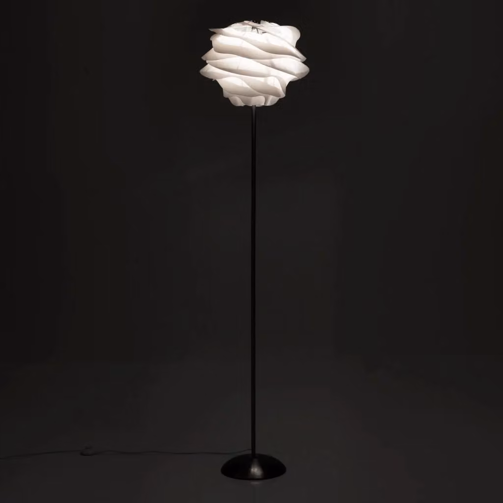 Lampada da terra ORESTELUCHETTA bianca in polipropilene e metallo, H 170 cm x Ø 40 cm – 2