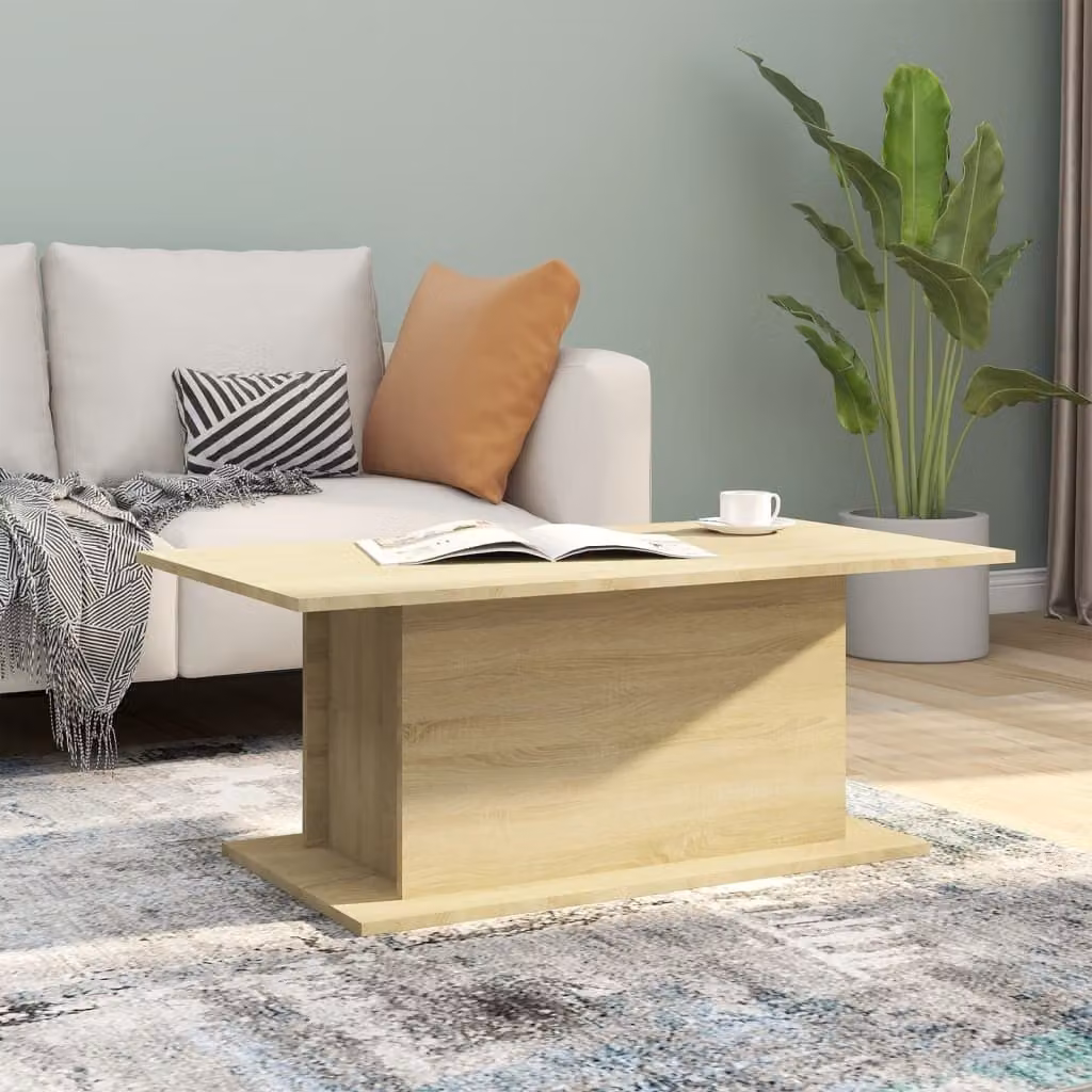 vidaXL Tavolino in rovere Sonoma 102x55,5x40 cm Materiale a base di legno - Tavolino - Tavolini - Tavolino - Tavolino portaoggetti