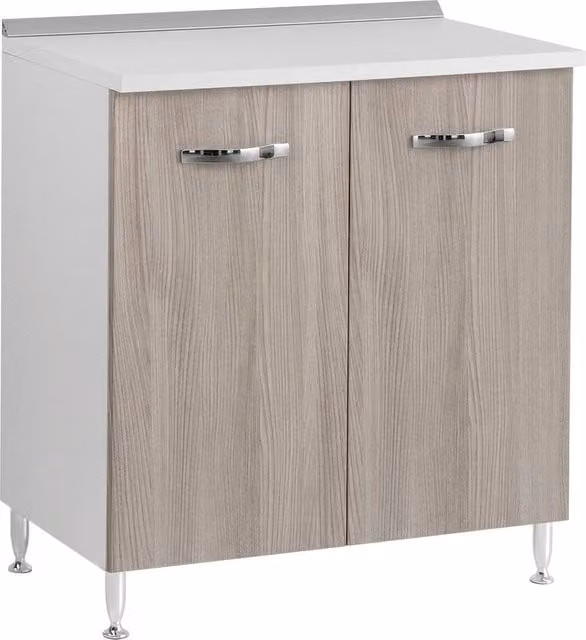 Mobile base per cucina componibile Linea Azzurra con 2 ante, colore olmo, L: 85 cm, P: 50 cm, H: 85 cm