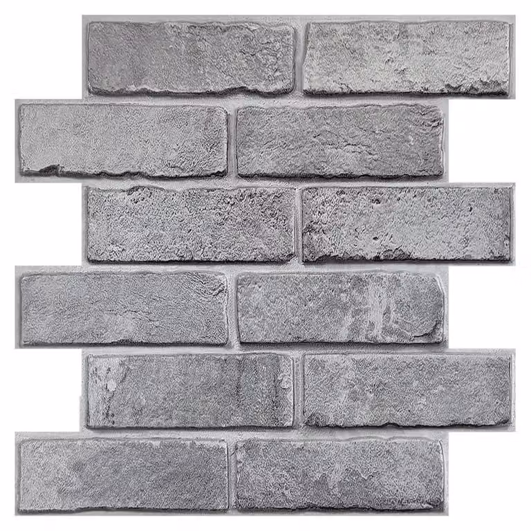 Piastrelle a parete, design 3D, installazione semplice, colore grigio naturale, confezione da 10 pezzi; colore grigio naturale, confezione da 10 pezzi
