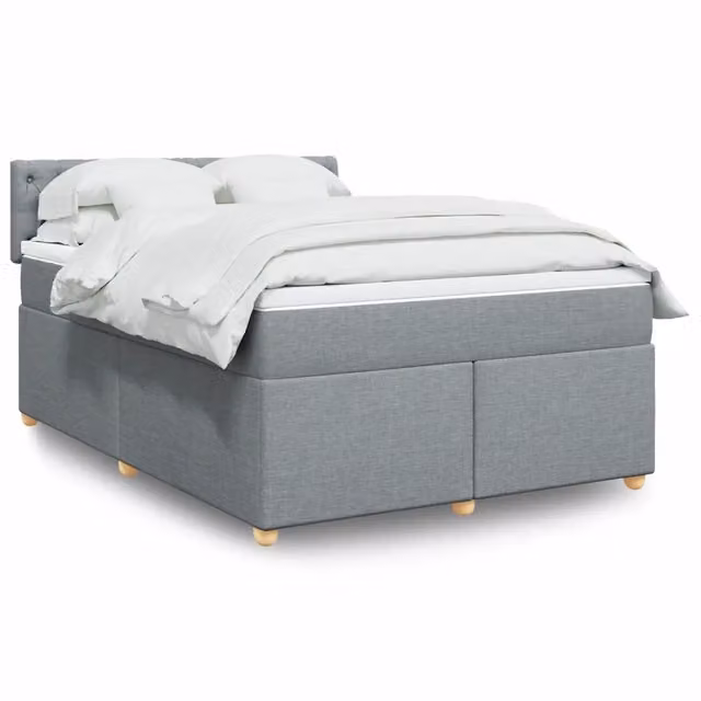 Letto Ibrido vidaXL con Struttura in Legno di Pino e Materasso Grigio Chiaro L/P: 140 x 190 cm