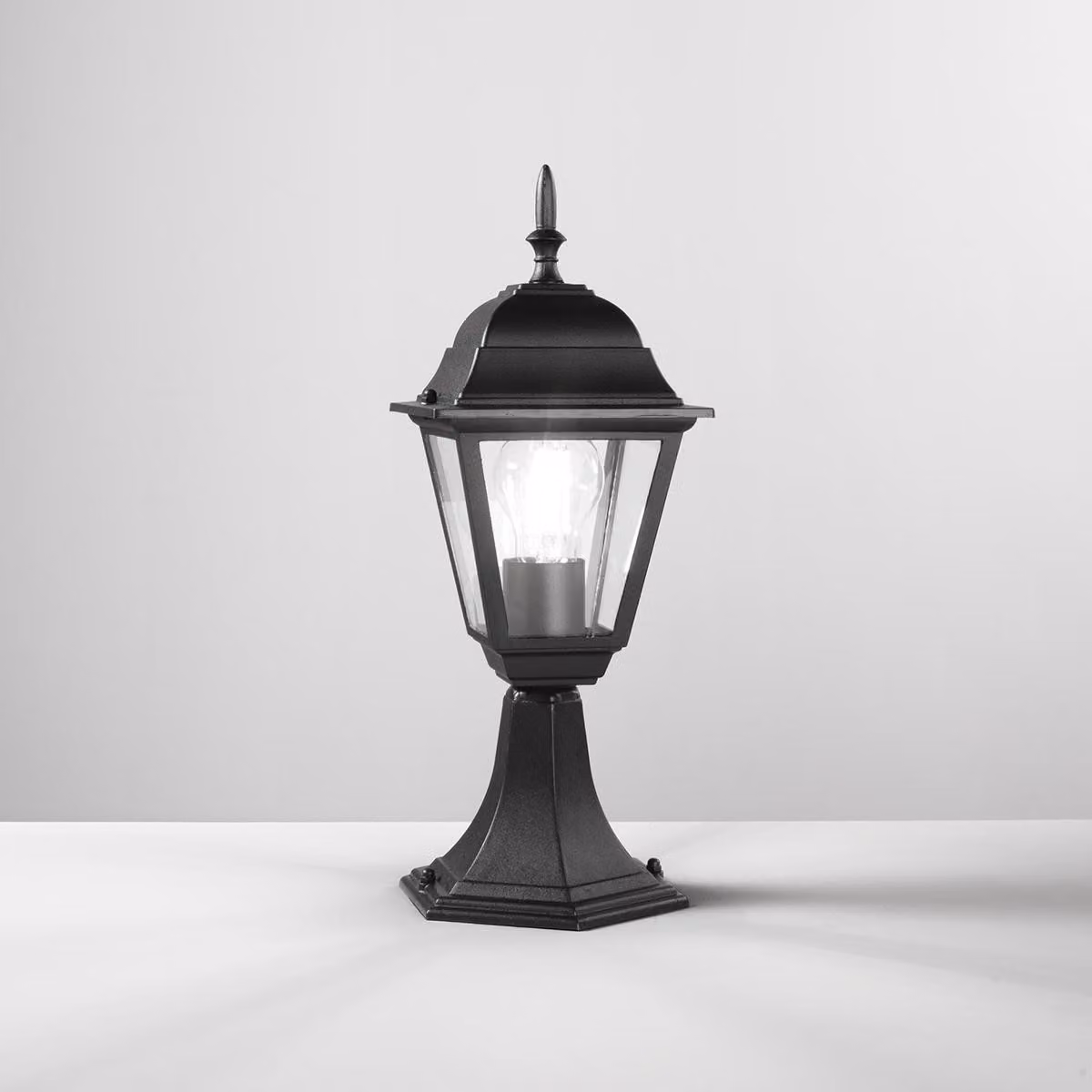 Lampada da esterno nera ROMA con diffusore in vetro (1xE27) IP44