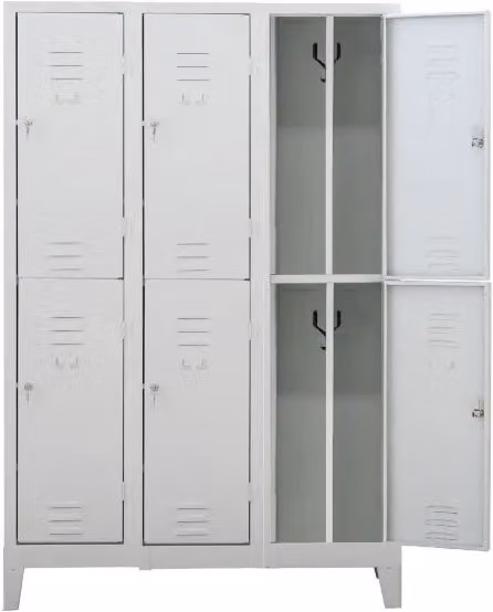 Armadio metallico multispogliatoio sovrapposto a 6 posti Castellani Shop L: 101 cm, P: 33 cm, H: 180 cm