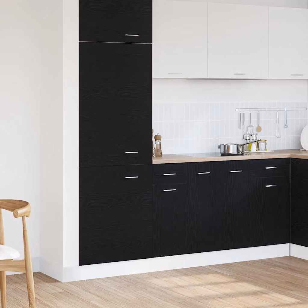 Armadio pensile da cucina moderno vidaXL in rovere nero con ante a battente L/P/H: 30 x 46 x 81,5 cm