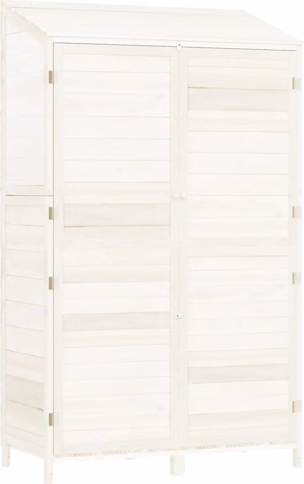 Capanno da Giardino Bianco 102x52x174,5 cm Legno Massello Abete