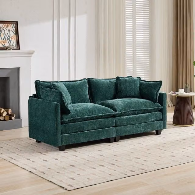 Divano 2 posti imbottito tessuto ¨C Minimal ¨C Verde 140x90x70