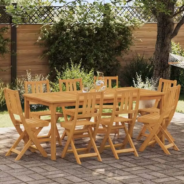 Sedie Bistro da Giardino 8 pz Naturale Legno di Acacia Massello 3416292