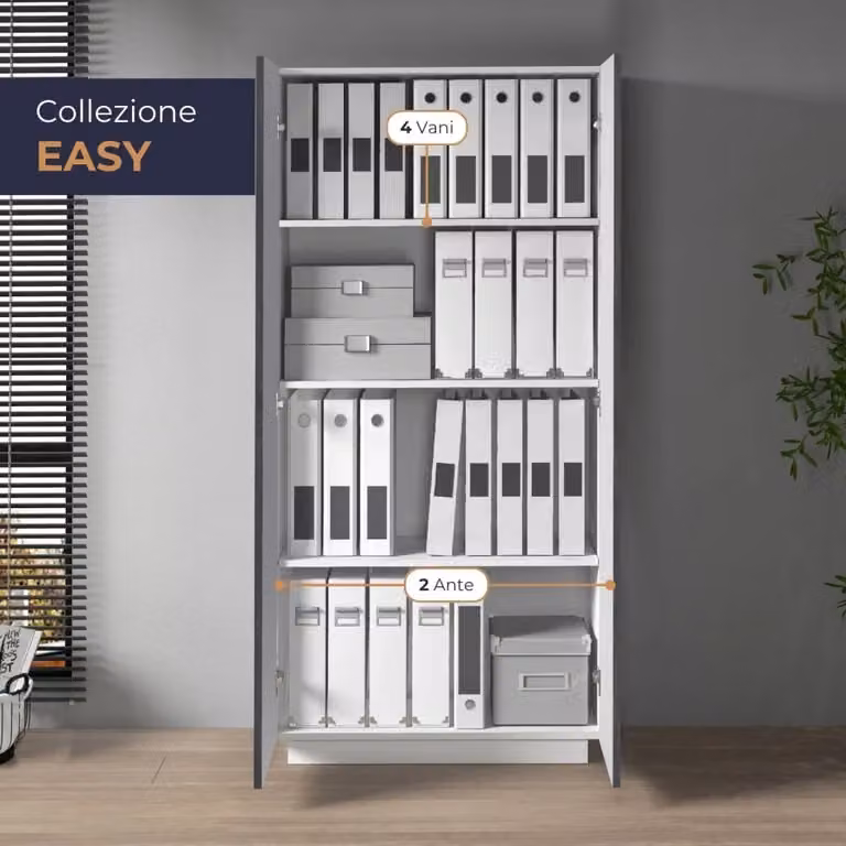 Armadio multiuso WHOUS Easy a 2 ante bianco opaco L: 79,2 cm, P: 38 cm, H: 166 cm