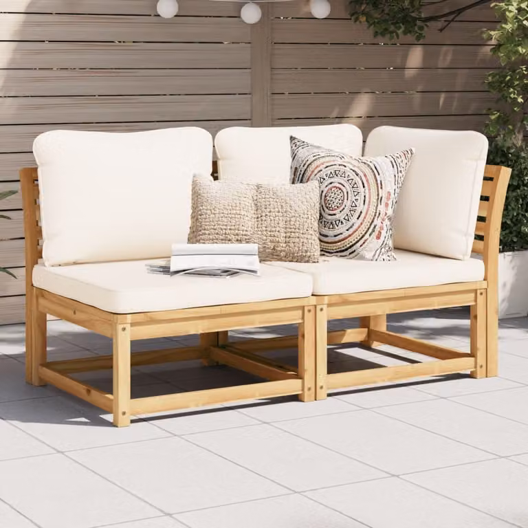 Maison Exclusive - Set da giardino 2 pezzi con cuscini in legno massello di acacia