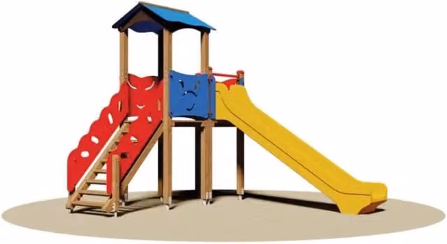Torretta Alabama 803 Giochipark doppia torre con scala e scivolo in vetroresina multicolore H: 134 cm