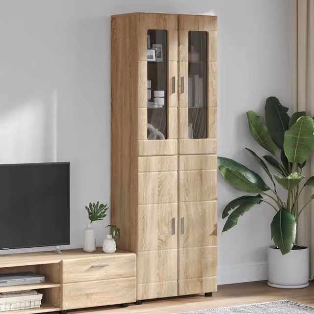 Credenza moderna FLORIN vidaXL in rovere color marrone L/P/H: 60 x 35 x 182 cm – 1