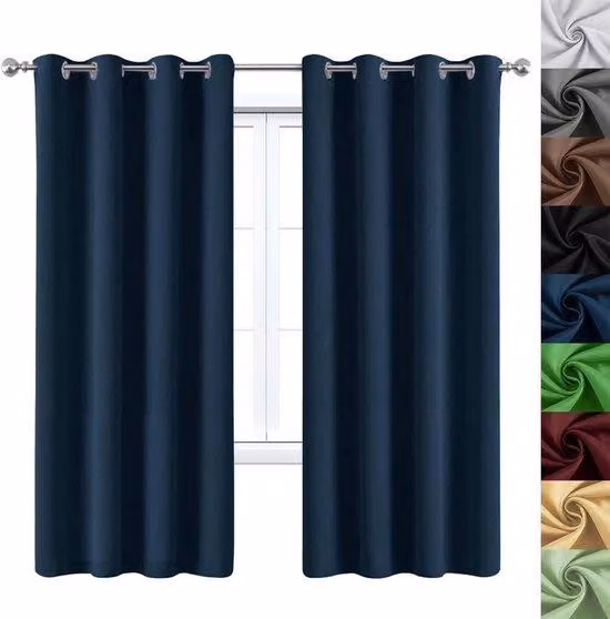 Tende fonoassorbenti a doppio strato, blu navy, per la camera da letto - 70 x 190 cm