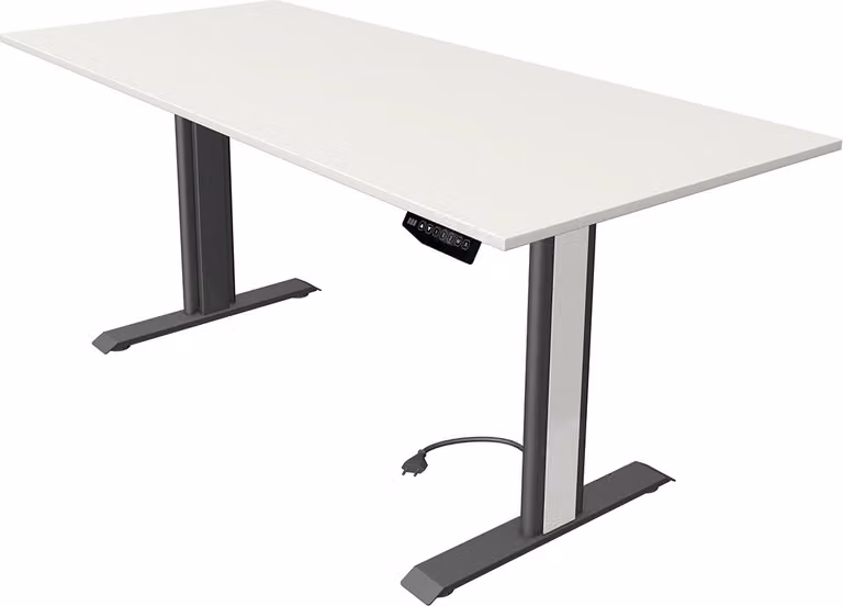 Scrivania Move 1 advance, regolabile elettricamente in altezza, dimensioni piano d'appoggio:180 x 80 cm, colore piano d'appoggio:bianco