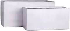 Set di 2 fioriere rettangolari Amicasa in fibra di argilla, colore bianco crema, L: 79 cm