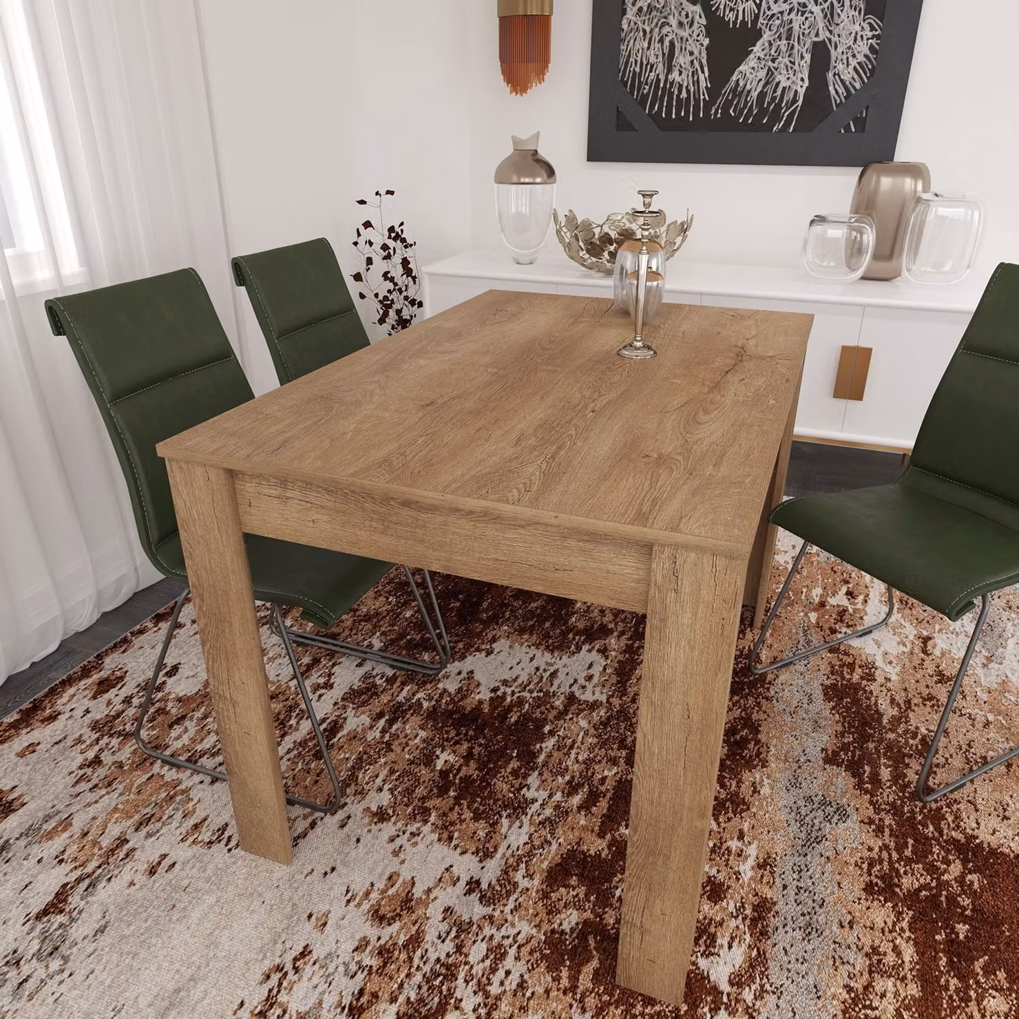 Skye Decor, Single 120 - Caucasian, Oak, tavolo da pranzo, rovere, 100% pannelli truciolari rivestiti in melamina, 120 x 80 x 78 cm