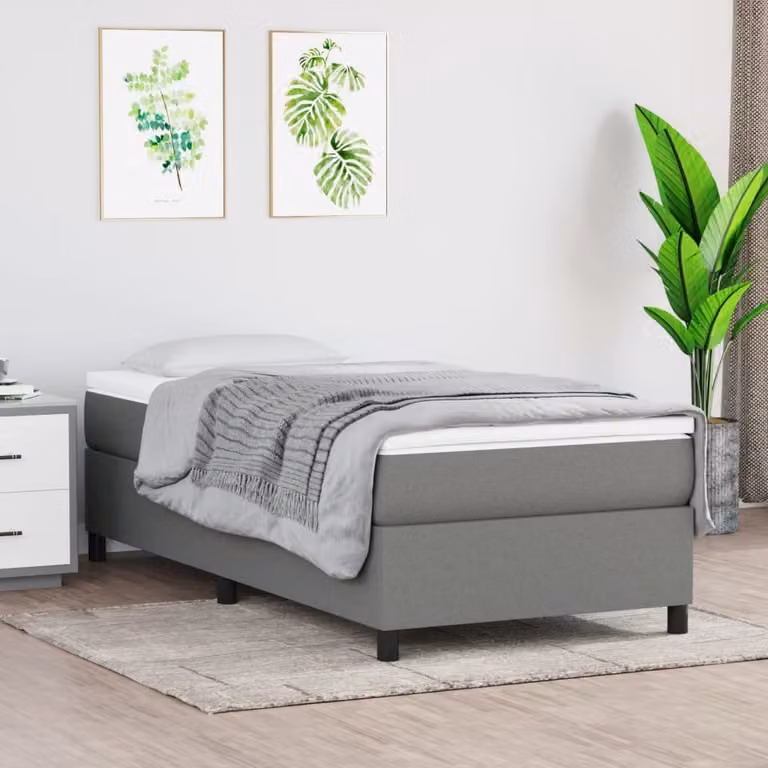 Maison Exclusive - Struttura Letto a Rete a Molle Grigio Scuro 90x190 cm Tessuto