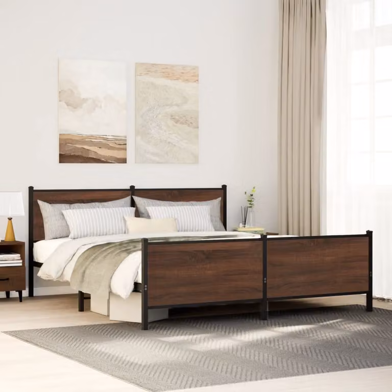 Giroletto in metallo vidaXL color rovere marrone 200x200 cm