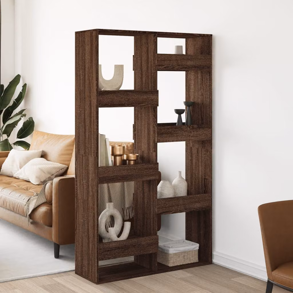 Divisorio vidaXL in Rovere Marrone in Truciolato e MDF L: 100 cm, P: 33 cm, H: 175 cm