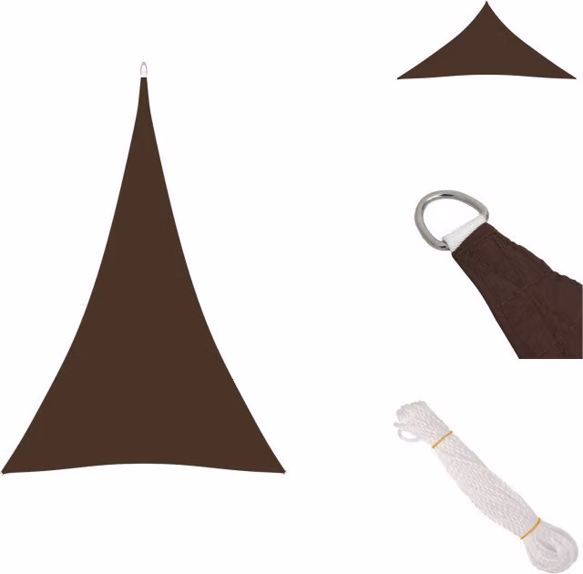 vidaXL Tenda da sole in tessuto Oxford triangolare 5x6x6 m Marrone - Ombrelloni e tende da sole