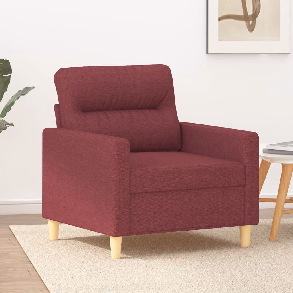 Maison Exclusive - Poltrona imbottita, color vino, 60 cm, rivestita in tessuto