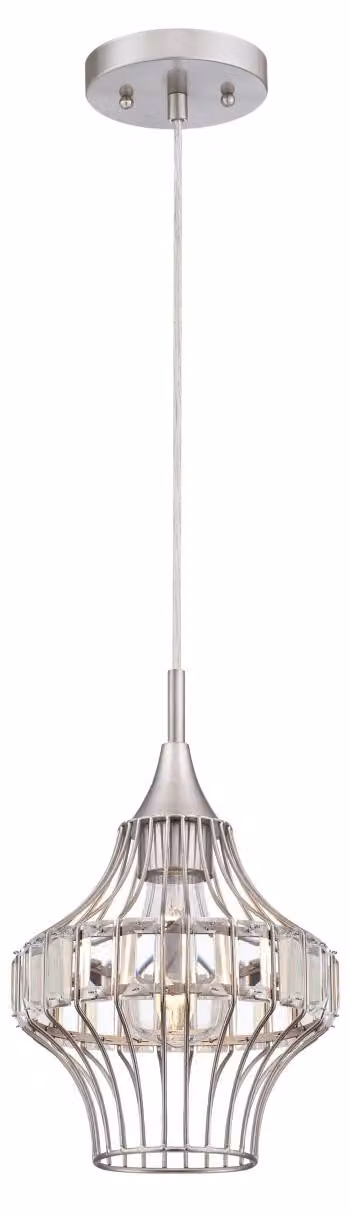 Lampada a sospensione a fiamma singola Shannon nickel