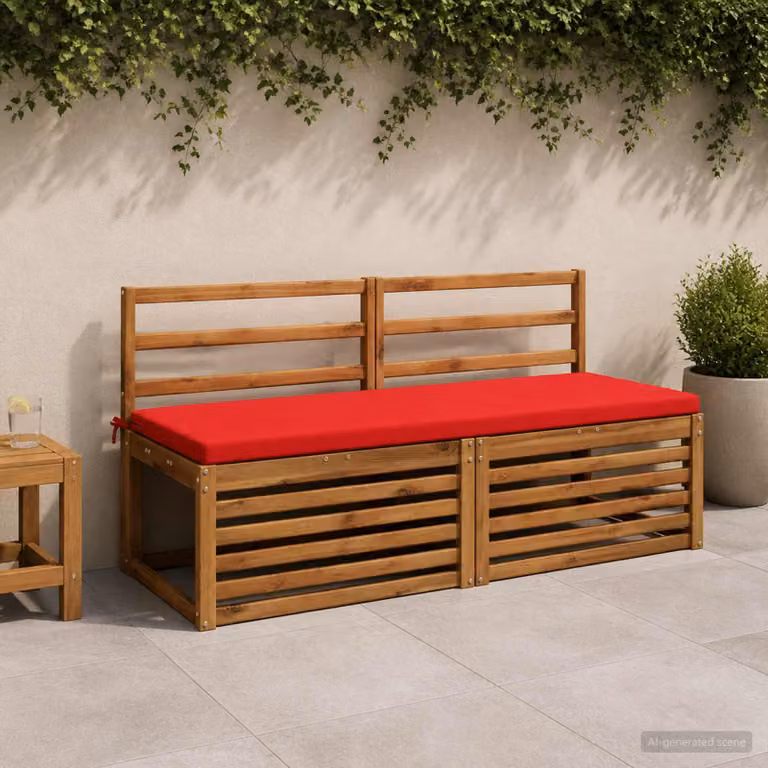Cuscino per panchina vidaXL SOEST rosso con rivestimento rimovibile e resistente ai raggi UV in poliestere