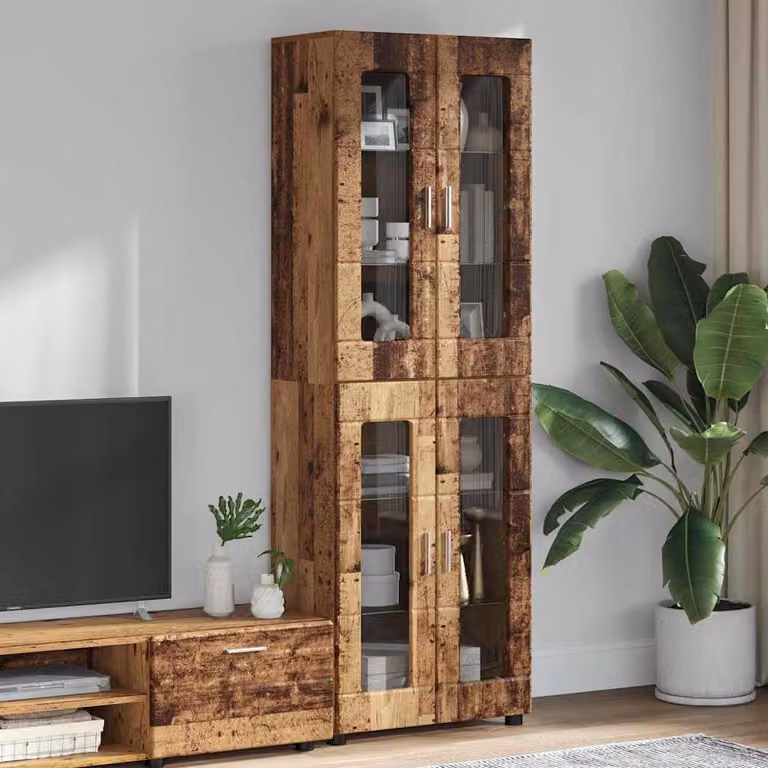 vidaXL Credenza FLORIN in Legno Marrone con Scaffali Interni L: 60 cm, P: 35 cm, H: 182 cm
