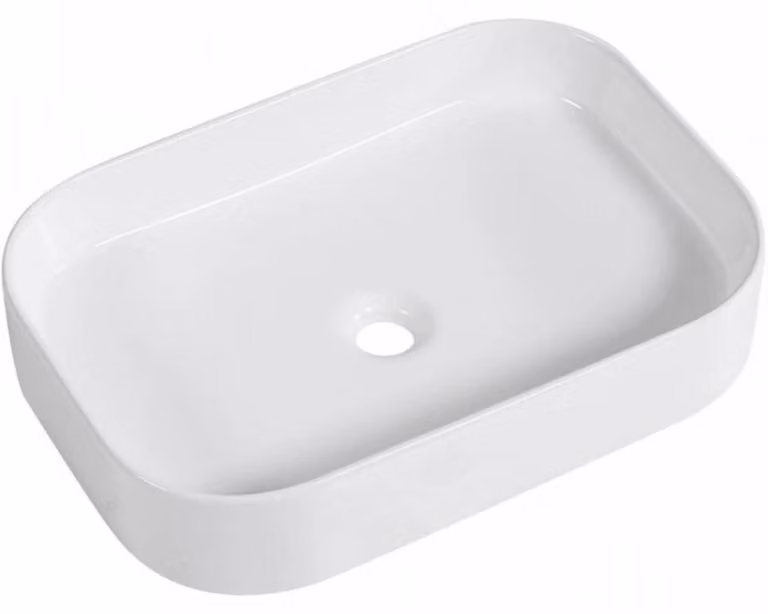 CERANO - Lavabo in Vetroceramica Matteo - da appoggio - bianco lucido - 55,5x38 cm