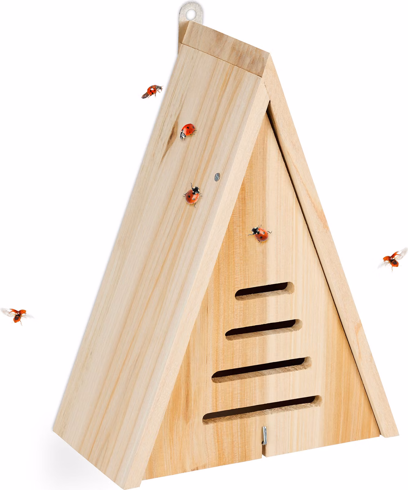Relaxdays Casetta per coccinelle, hotel per coccinelle da giardino, da appendere, legno non trattato, hotel per insetti coccinelle, naturale