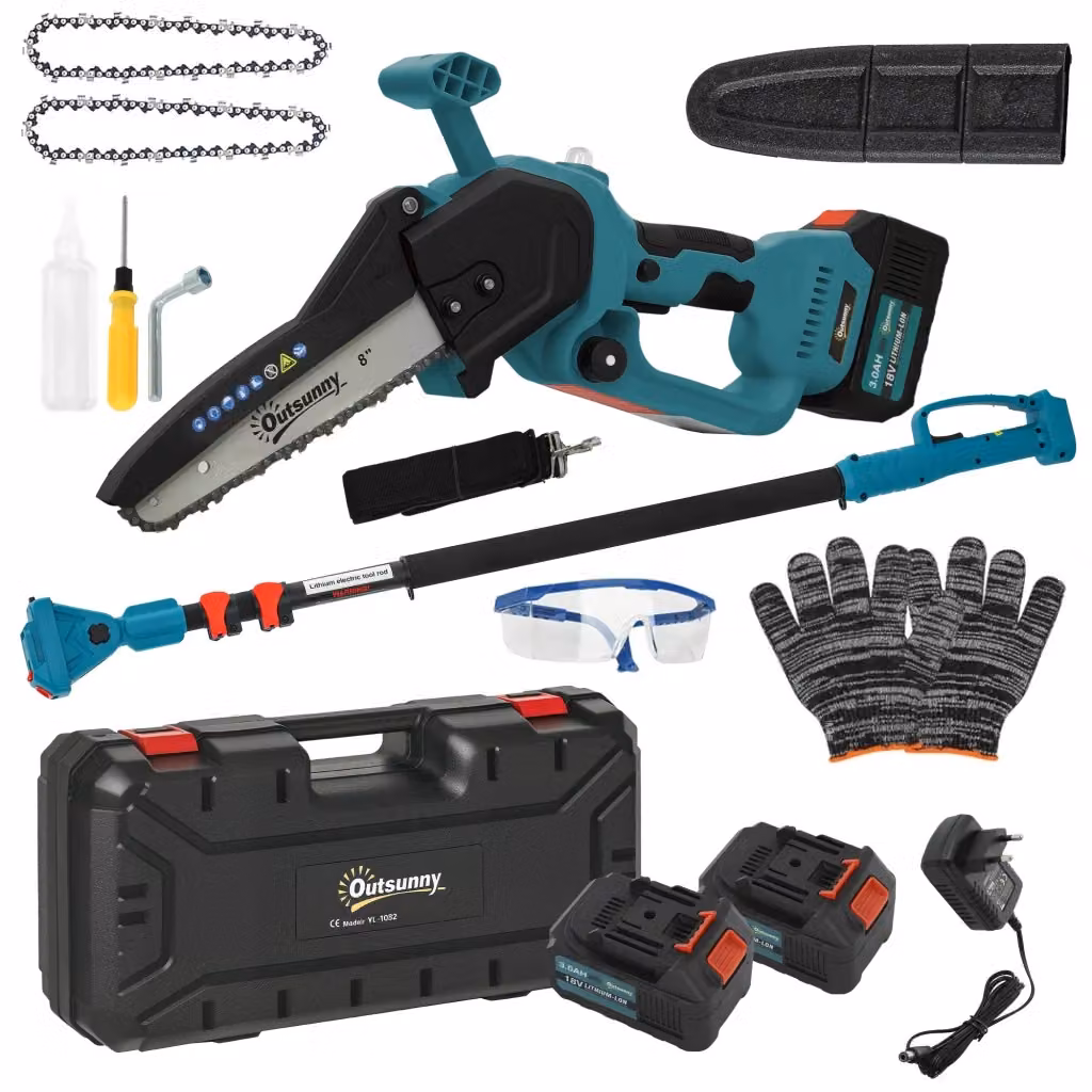 Motosega a batteria mini XYLO da 8 pollici con potatore telescopico blu 580W 6000mAh senza fili – 2