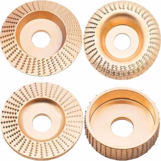 Set di dischi abrasivi per levigatrice per legno da 115/125 mm con foro da 22 mm, color oro, per la lavorazione del legno, il taglio e la levigatura