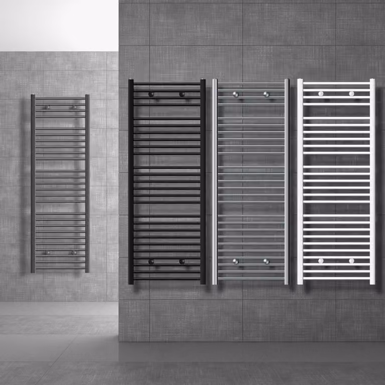 Riscaldatore elettrico da bagno Sahara - 600 Watt - 80x40 cm - Bianco - Asciugatore per asciugamani - Con termostato e display digitale