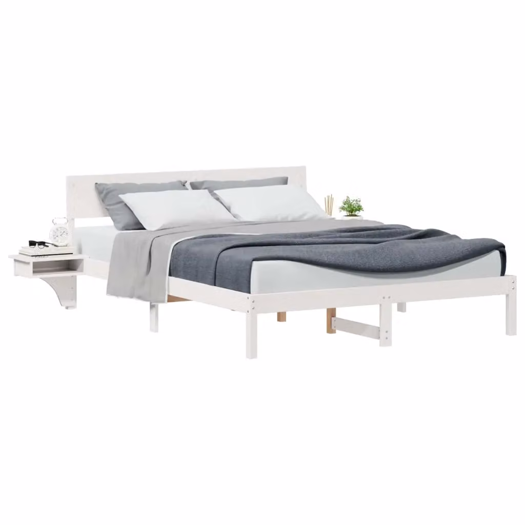 Struttura letto con cassetti vidaXL in pino massello laccato bianco L 150 x P 200 x H 223,5 cm – 2
