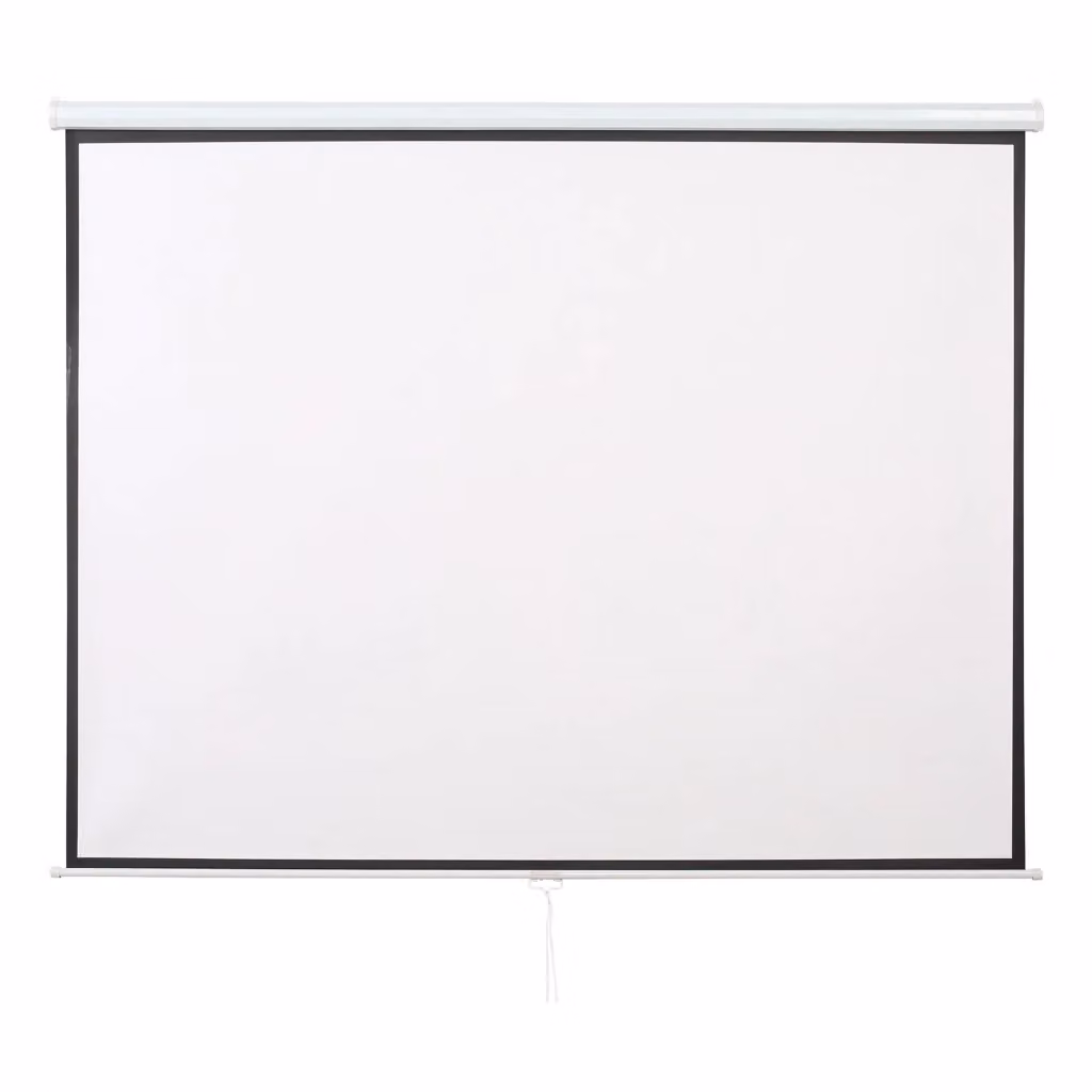 Telo di proiezione manuale Zephmum per home cinema, 120 pollici, formato 4:3 e 16:9, L: 244 cm, H: 183 cm, bianco e nero – 2