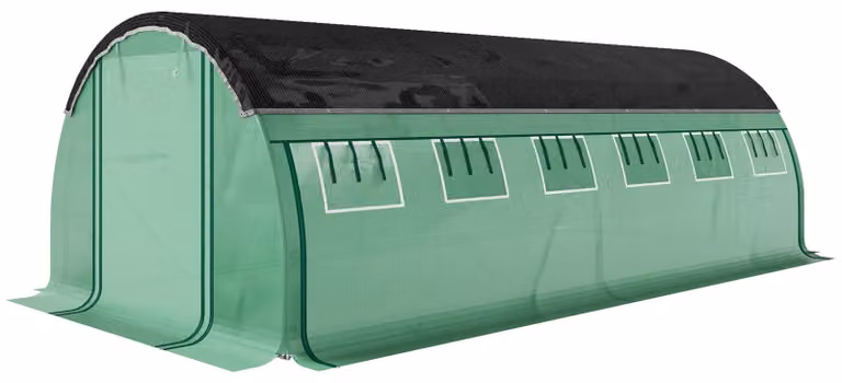 Serra tunnel 6x3x2 metri con protezione UV | Colore: Verde, Nero | Dimensioni: 300x600x198 cm