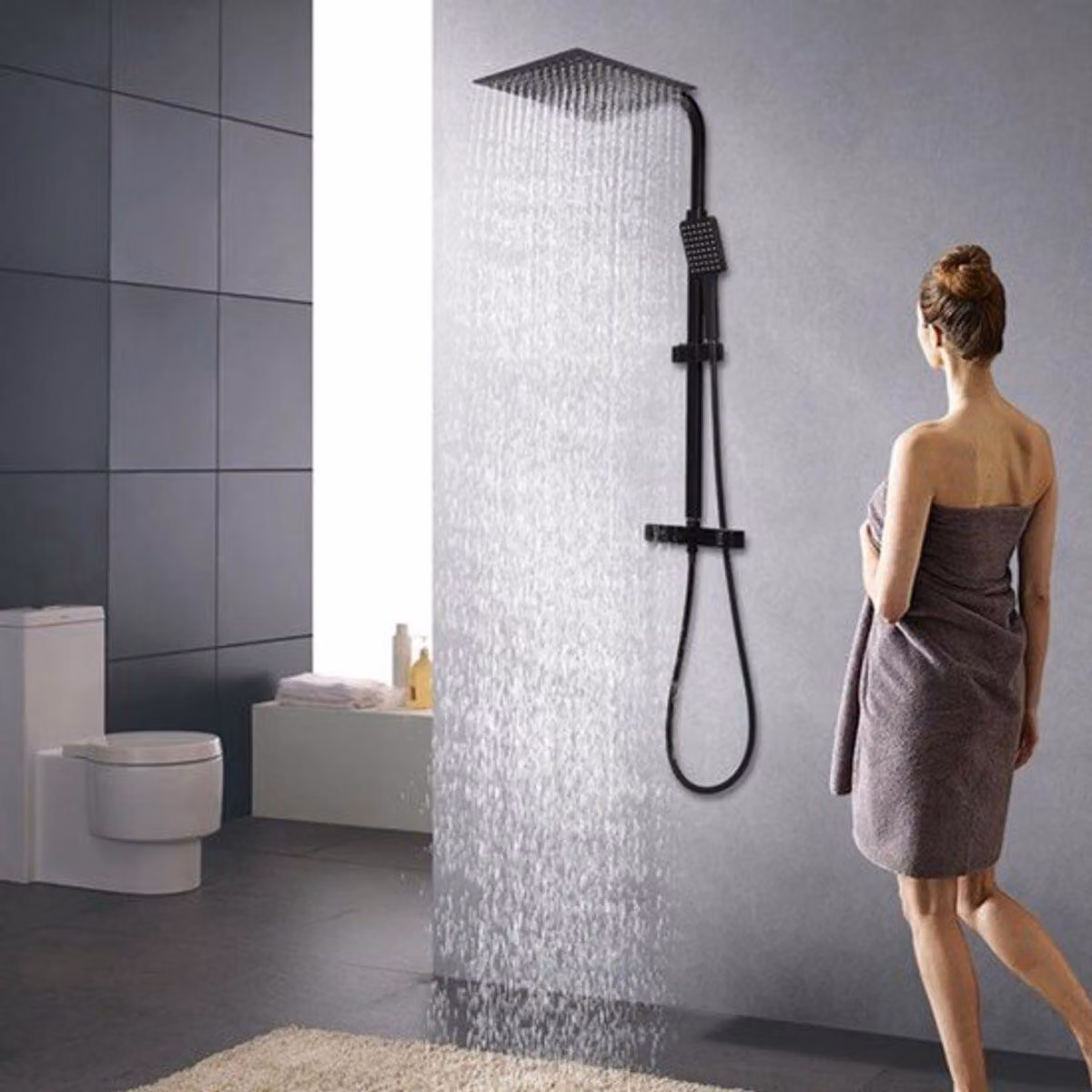 Doccia a soffitto termostatica - Bocchetta doccia da 30 cm - Sistema doccia moderno per il bagno