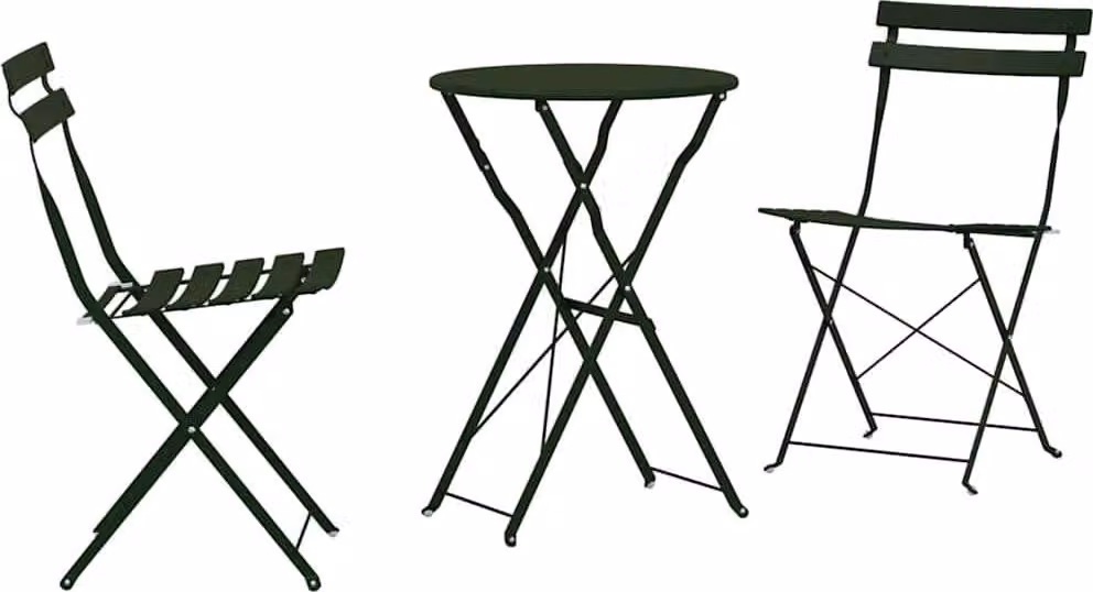 Set Bistro Pieghevole 3 pcs Foresta Acciaio